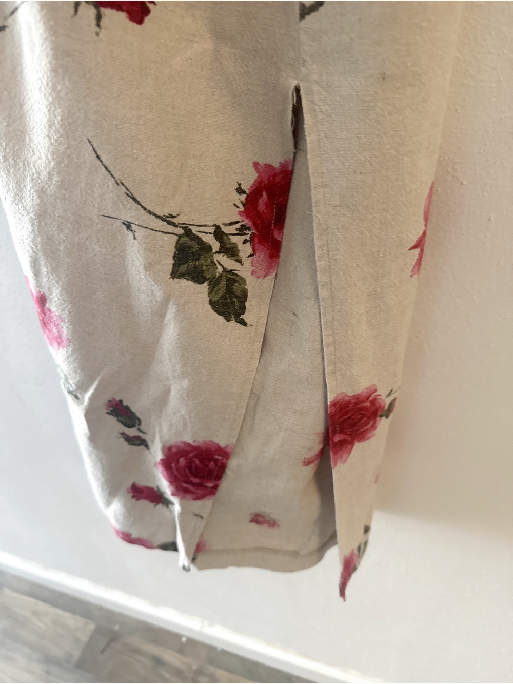 Sheri Martin New York Floral Rose Print Sleeveless Maxi Dress Linen Blend Size L - Picture 4 of 8